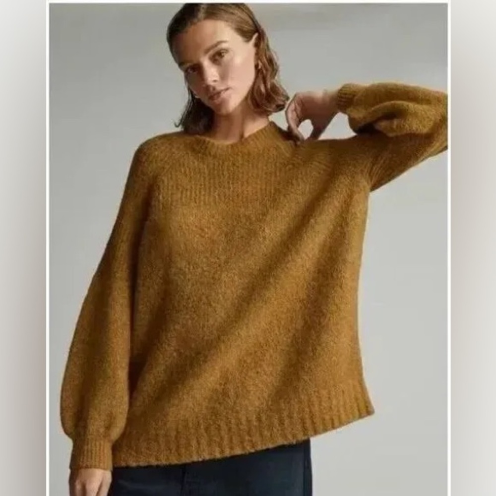 Everlane Superfuzz Alpaca Crewneck Sweater Mustard Yellow | Women’s XS / S